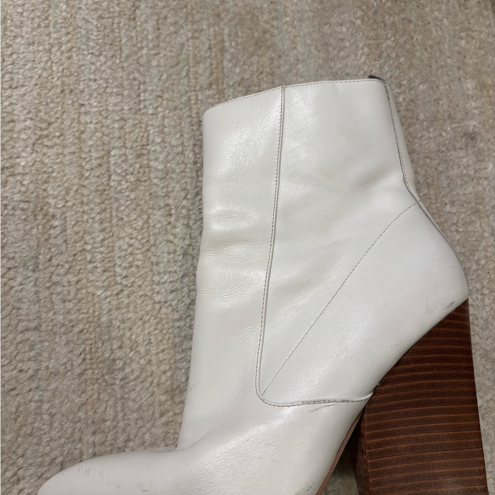 White Leather Ankle Boots